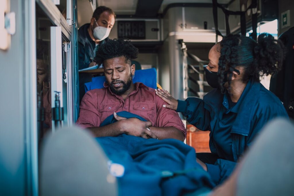 People Inside An Ambulance