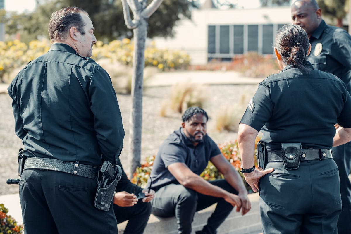 Police Officers Having a Conversation