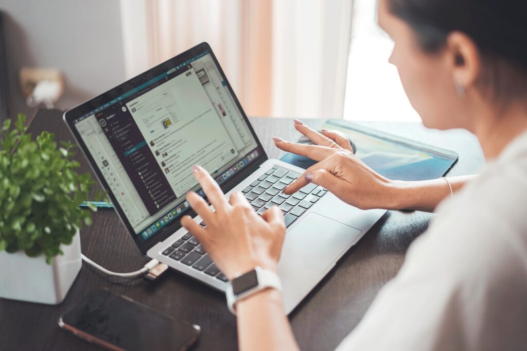 A man on his computer