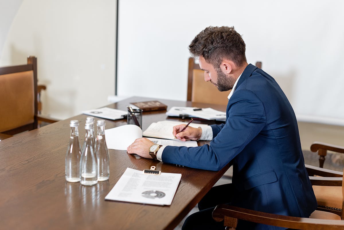 A Man Working in the Office