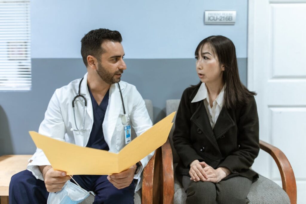 A doctor and a patient